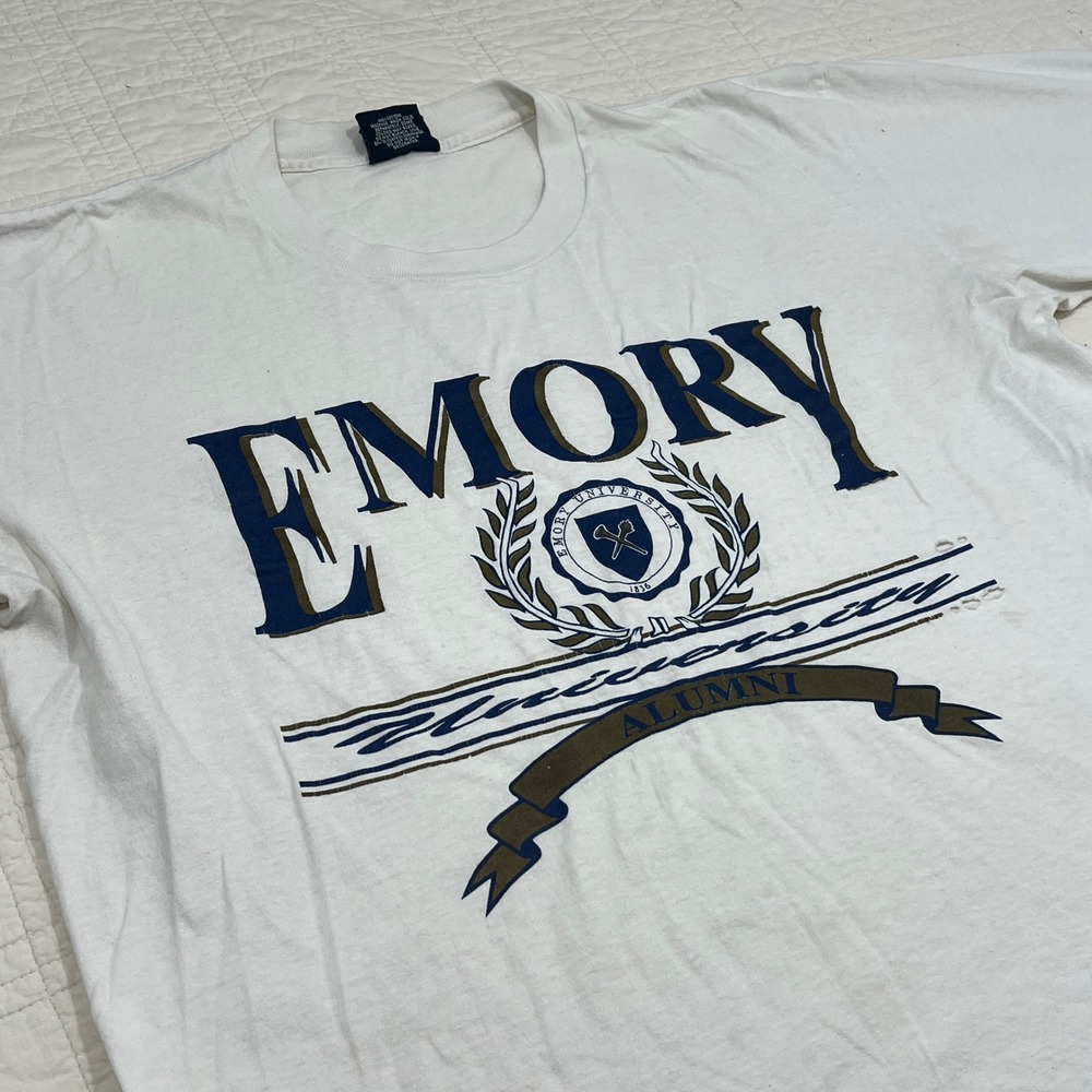 Vintage JanSport Emory University Alumni T-Shirt Mens XL White Made in USA 90s